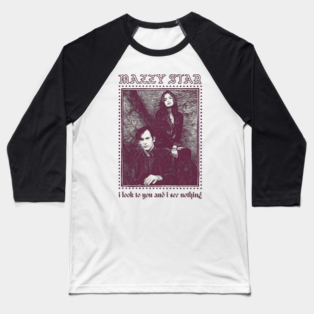 Mazzy Star // Vintage Style Faded Lyric Design Baseball T-Shirt by DankFutura